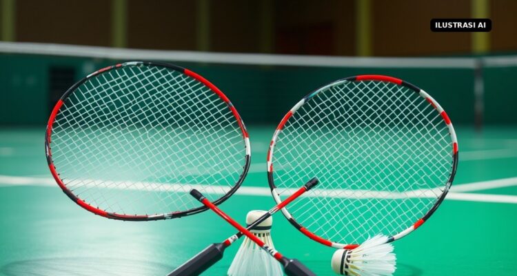Agenda Selasa 29 September 2026: Putra Klaten Leo Rolly Carnando Main di Final Asian Games Mulai Pukul 09.00 WIB Ilustrasi AI raket dan kok bulu tangkis di lapangan pertandingan