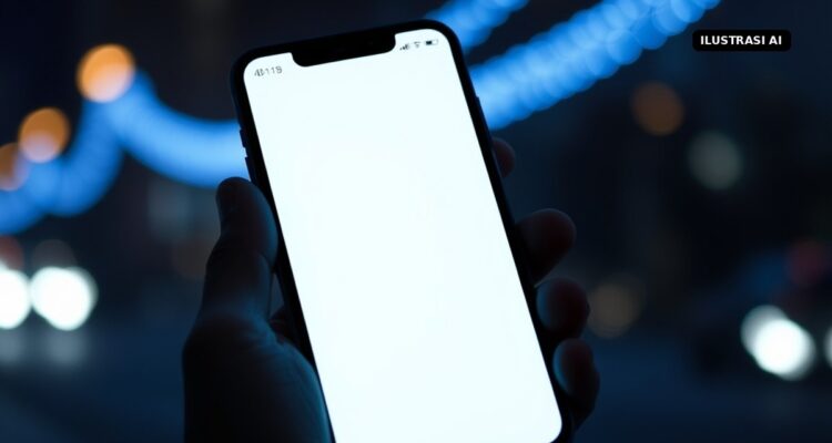 Hoaks! Surat Komdigi soal Internet Nasional Padam 25–27 September 2026 Dipastikan Palsu Ilustrasi tangan memegang ponsel dengan layar menyala di malam hari