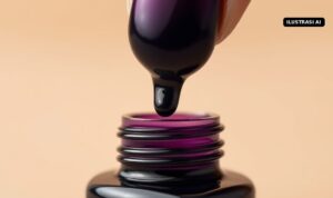 Ilustrasi AI jari dicelupkan ke tinta ungu