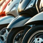 Pemutihan Pajak Kendaraan Jateng 2026 Dibuka hingga 28 Desember: Bebas Denda dan Pajak Progresif Ilustrasi deretan sepeda motor skuter terparkir diterpa cahaya sore