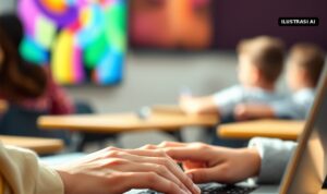Wagub Jateng Ajak Anak Muda Jadi Pencipta Aplikasi AI, 50 Peserta Lolos Eksibisi YCWC 2026 Ilustrasi AI pelajar membuat kode aplikasi di laptop