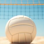 Bintang/Sofyan Tantang Juara Bertahan Qatar di Final Voli Pantai Asian Games 2026 Sabtu Ini Ilustrasi AI bola voli di atas pasir di bawah net voli pantai
