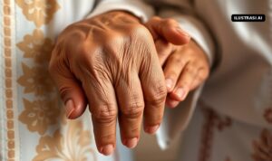 19 Pasangan Ikuti Nikah Massal Baznas Klaten Mantu 2026, Pengantin Tertua Berusia 75 Tahun Ilustrasi AI tangan pasangan lansia saling menggenggam dalam busana pengantin tradisional